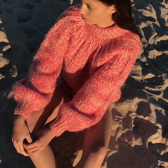 ❌SOLD❌ GANNI Julliard Mohair Tie Back Knit Sweater Medium - Picture 3 of 8